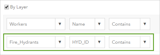 Worker map layer search settings Worker map layer search settings